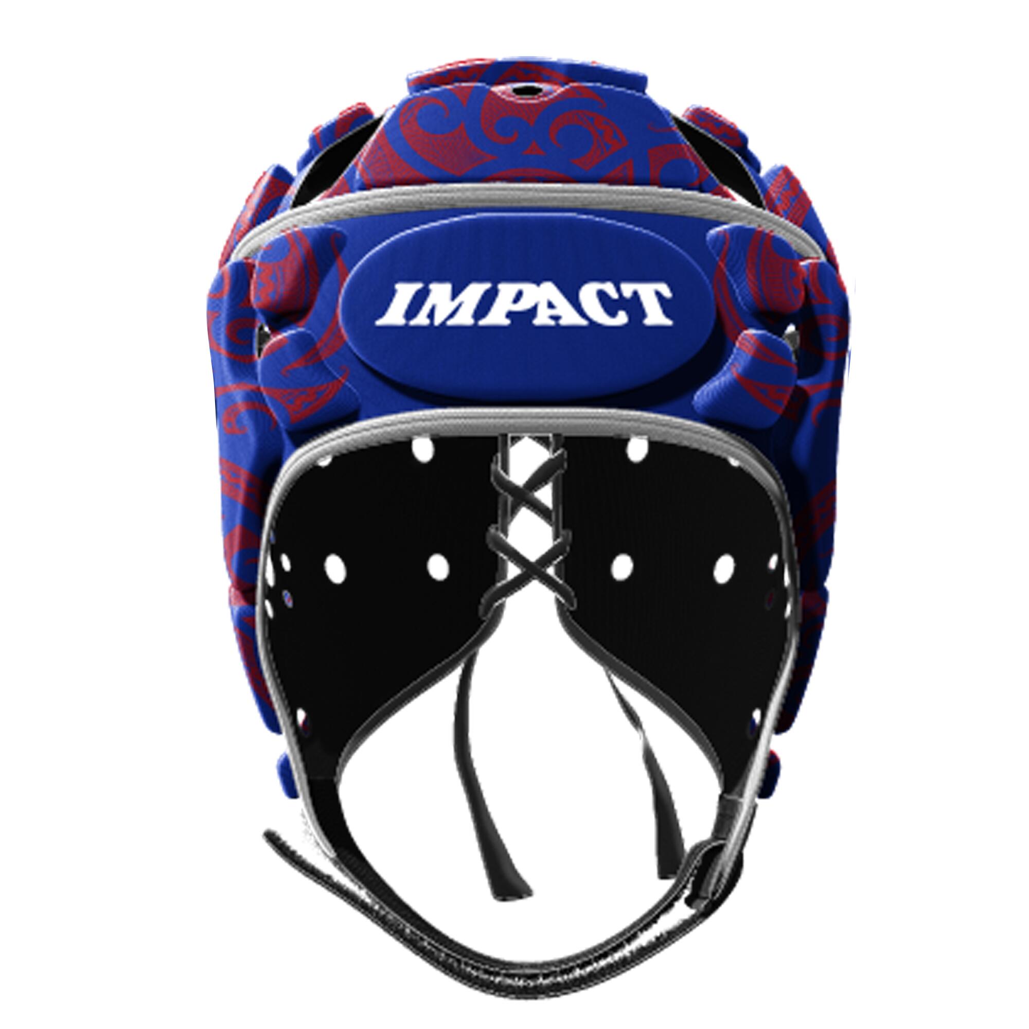 IMPACT Rugby Helm Impact Blauw Tribal Rood