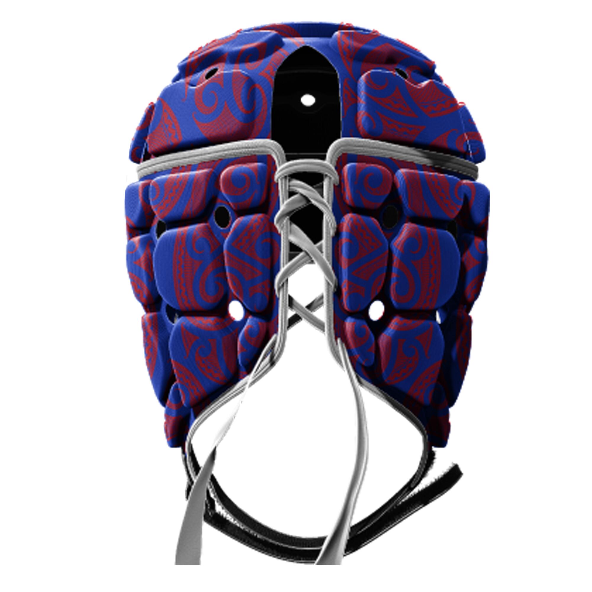 Casque de rugby Impact Bleu Tribal Rouge 2/3
