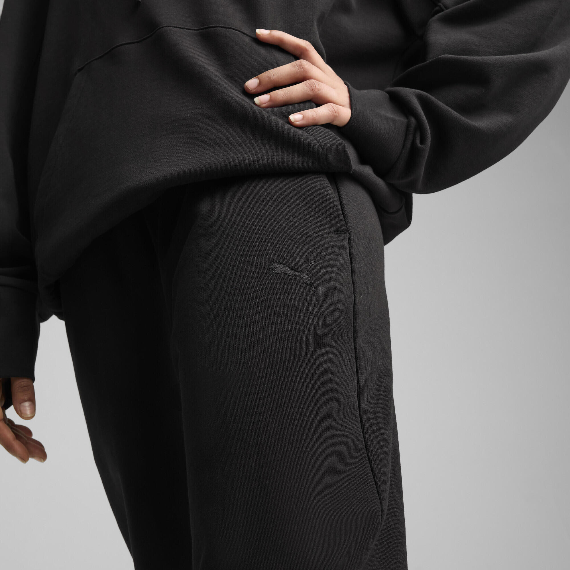 Damskie wygodne spodnie dresowe z wysokim stanem HER PUMA Black 3/7