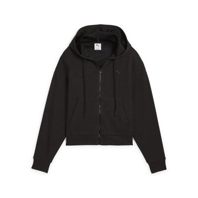 Her comfortabele cropped hoodie met volledige rits voor dames puma