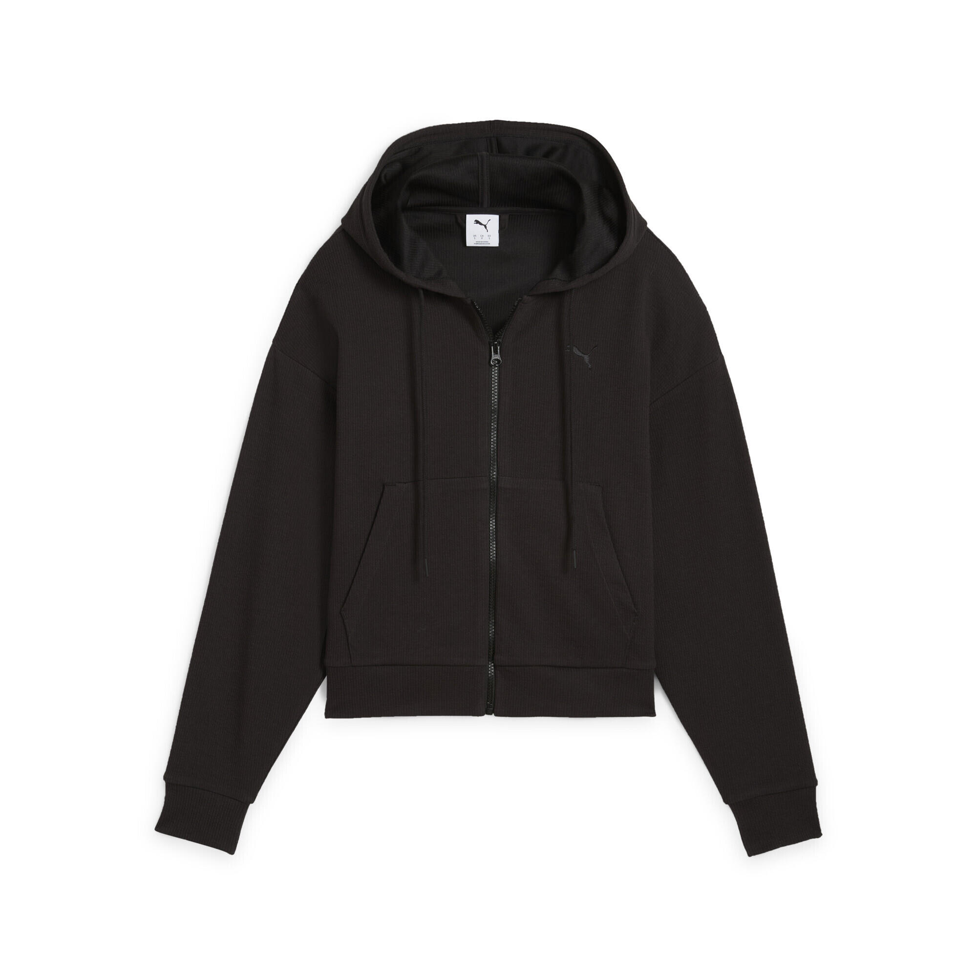Damska wygodna bluza z kapturem HER na zamek o skróconym kroju PUMA