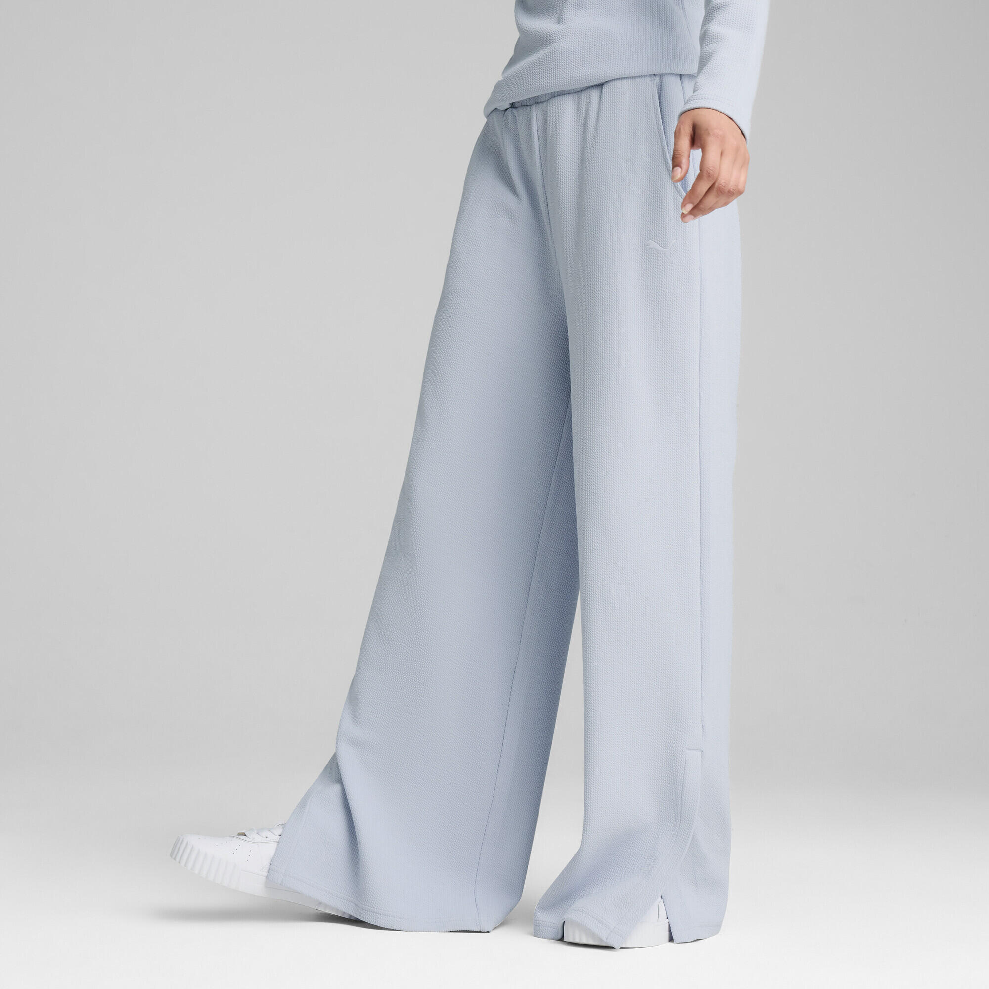 Pantalones rectos de tiro alto HER Comfort Mujer PUMA Cool Weather Blue 2/7