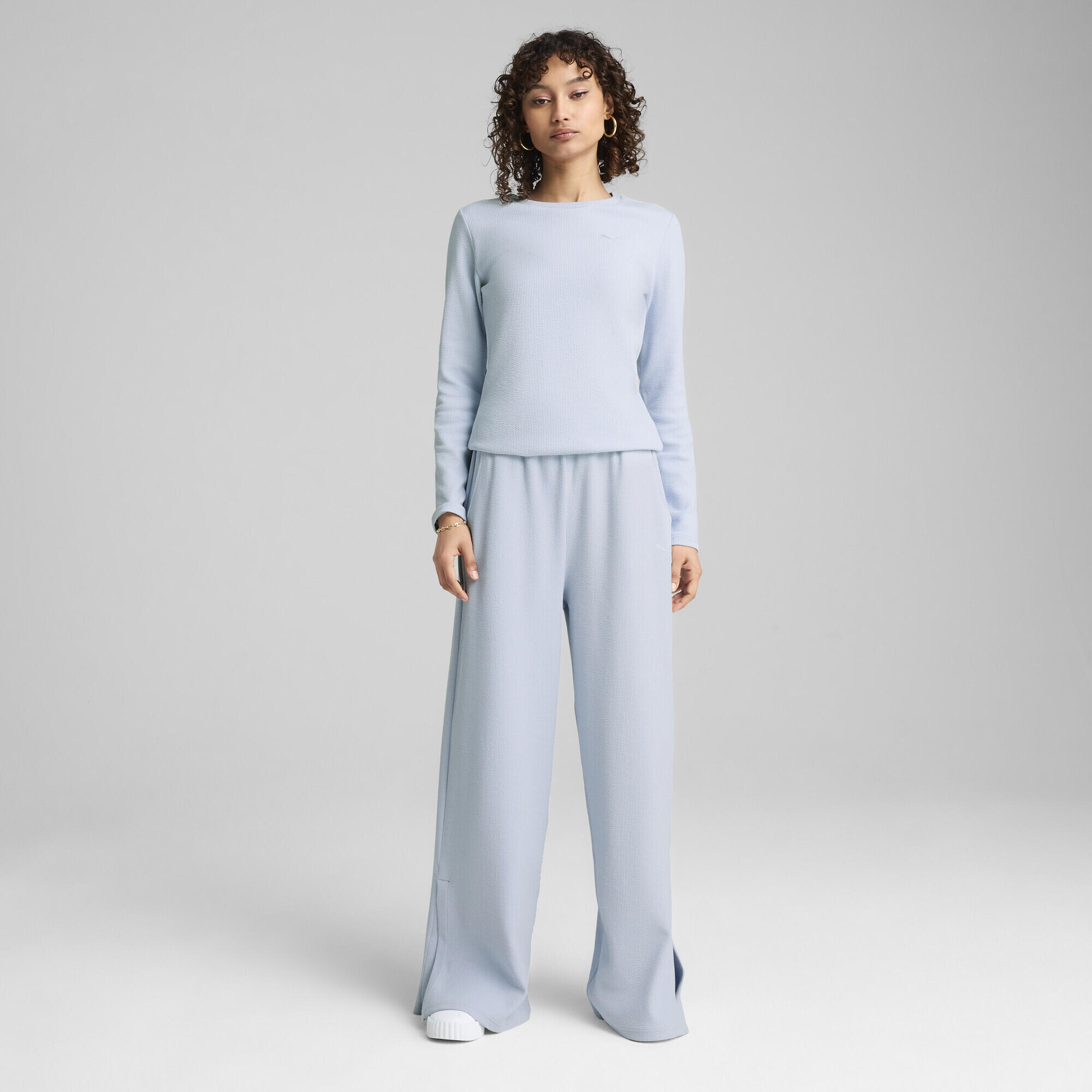 Pantalones rectos de tiro alto HER Comfort Mujer PUMA Cool Weather Blue 6/7