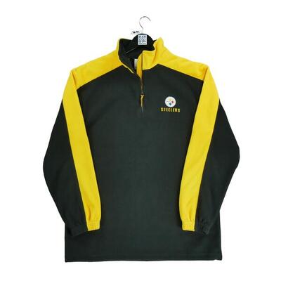 Tweedehands - heren nfl zwarte fleece pullover - als nieuw