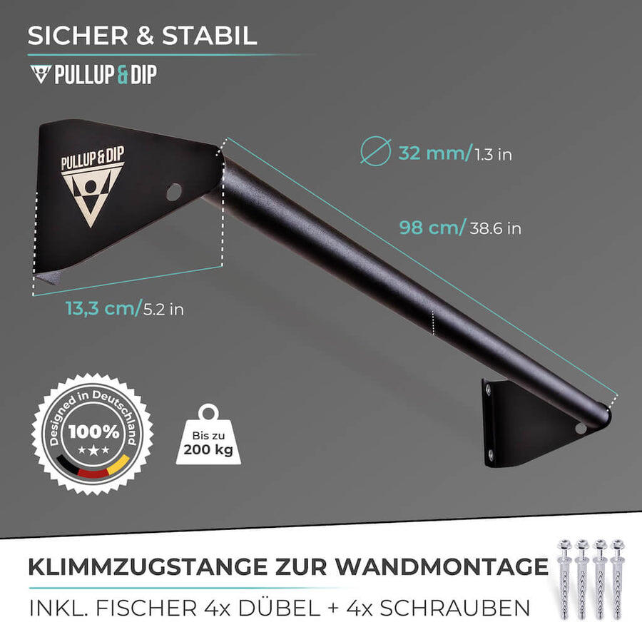 Klimmzugstange zur Wandmontage über dem Türrahmen 5/8