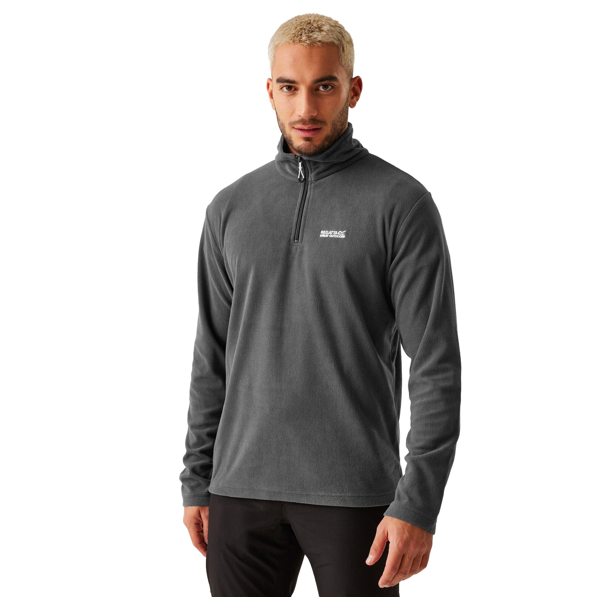 Great Outdoors Mens Thompson Half Zip Fleece Top (Iron) 4/5