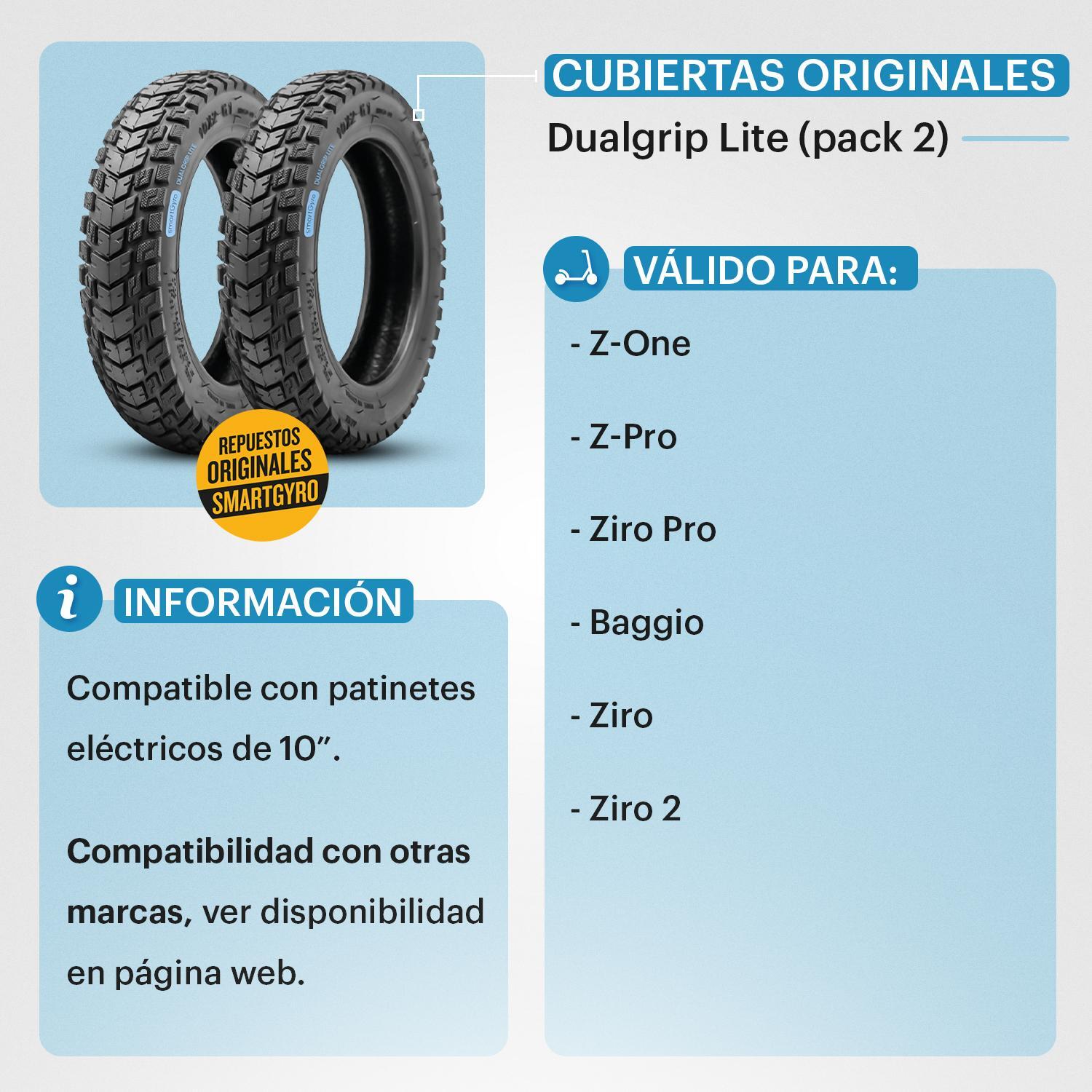 Pack de 2 Cubiertas Dual Grip Lite para Smartgyro Serie Z 3/4