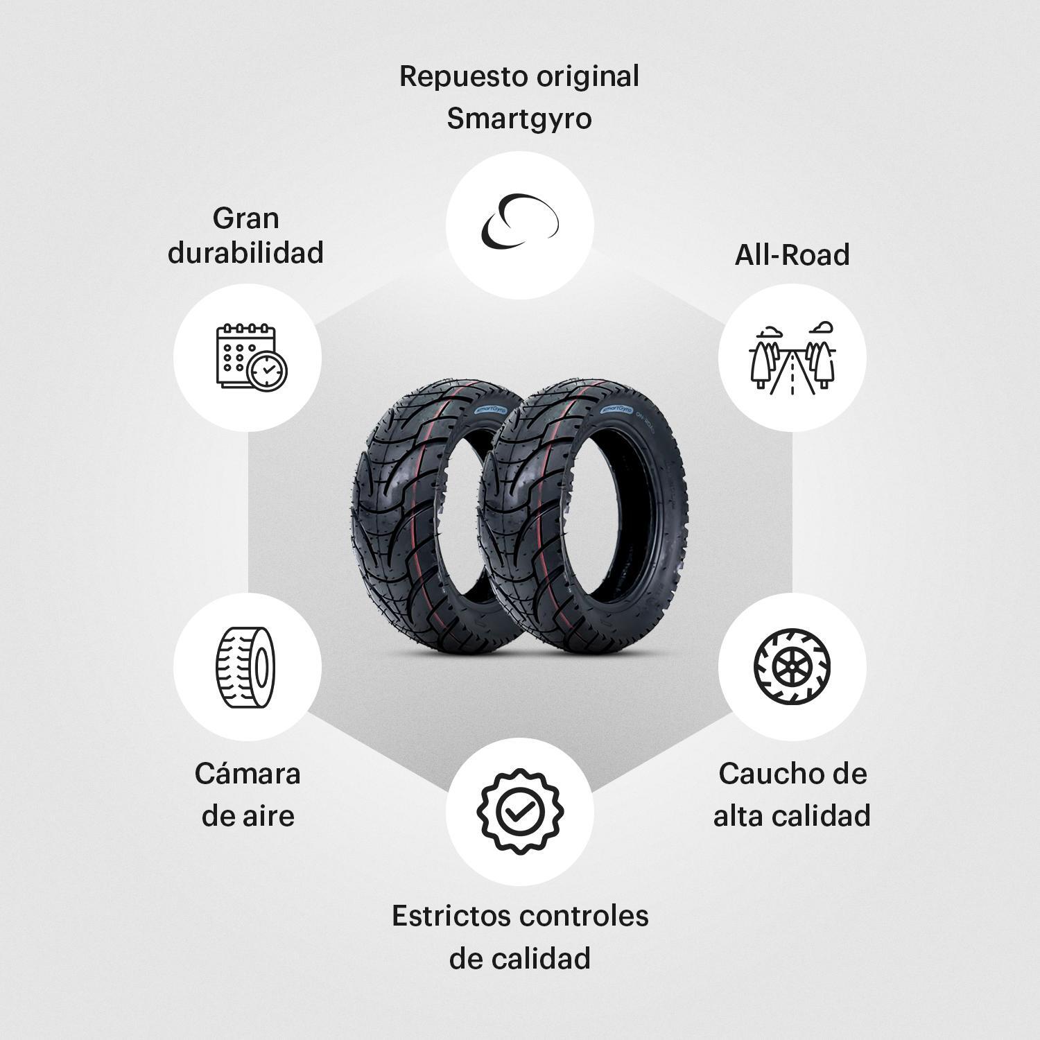 Pack de 2 Cubiertas ON-Road para smartGyro Raptor/Ryder 3/5