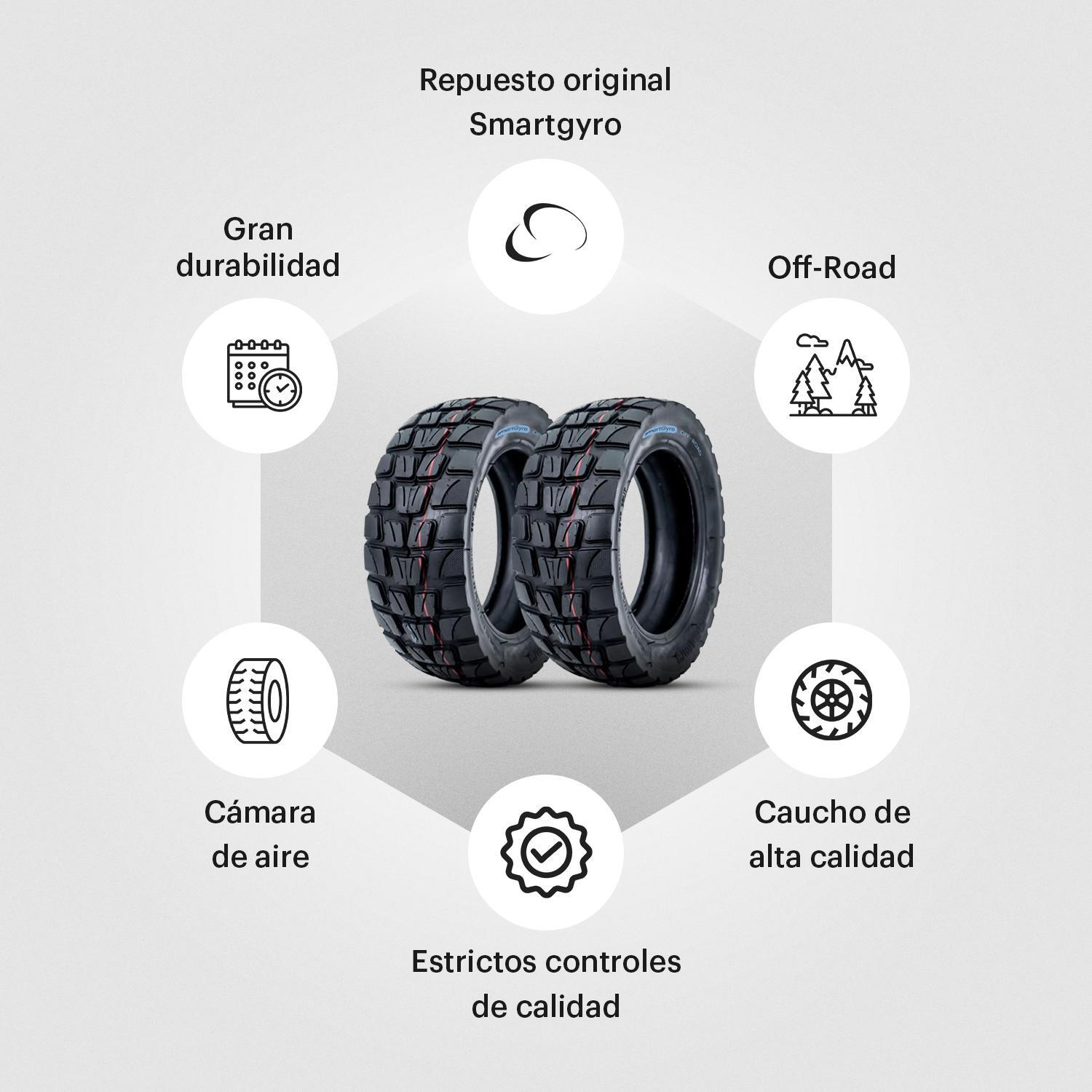 Pack de 2 Cubiertas Off-Road para smartGyro Raptor/Ryder 2/7
