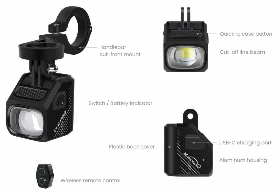 Magicshine EVO 1100 Underneath Mounted Front Light-Black (1100 Lumens) -  4