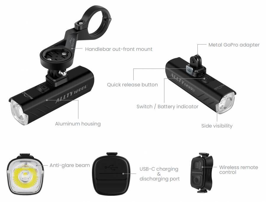 Magicshine ALLTY 1200U Underneath Mounted Front Light-Black (1200 Lumens) -  4