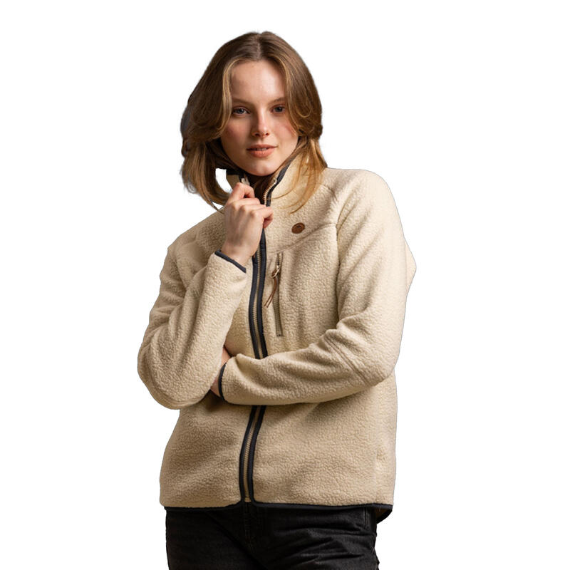Dames Quake Leren Biezen Fleece Jas (Ghost)