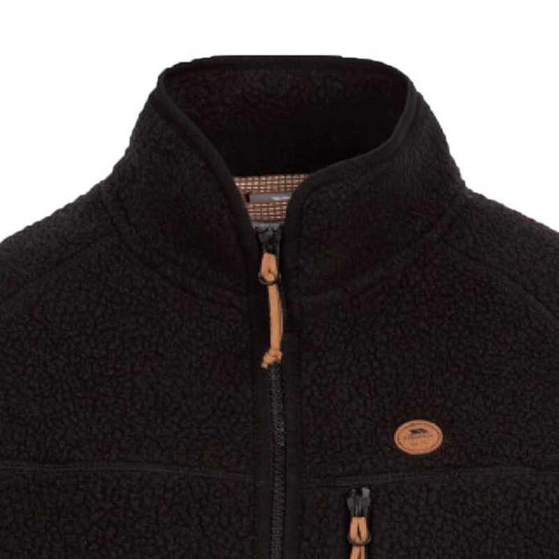 Dames Quake Leren Biezen Fleece Jas (Zwart)