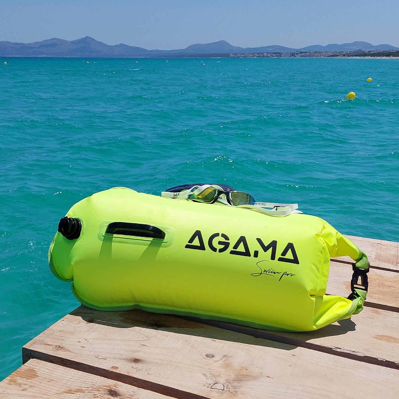 Plavecká bójka a suchý vak SWIM PRO 28 L + pouzdro 3/4