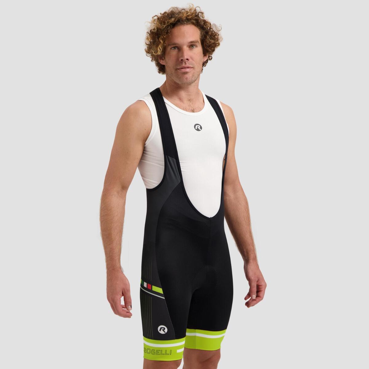 Rogelli - Cuissard De Vélo A Bretelles Homme Gara Mostro Ii - Cuissard De Vélo À Bretelles - Jaune|noir - 42 M/l - Decathlon