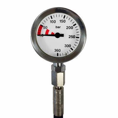 Manometer TECH 52 Chrom 300 bar inkl. Schlauch 65 cm zum Tauchen