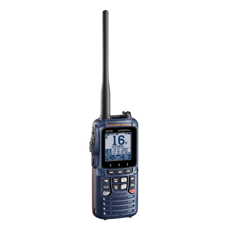 HX891BT/E-BL: VHF portable 6W étanche flottante Bluetooth, GPS ,DSC, bleue