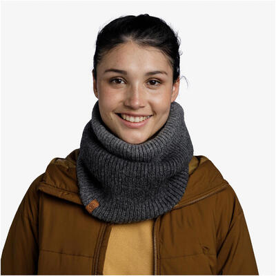 Komin na szyję buff knitted fleece neckwarmer marin - graphite