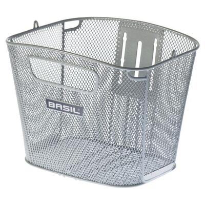 Basil Bold Cestino Anteriore Fisso in Acciaio Argento 28 cm.
