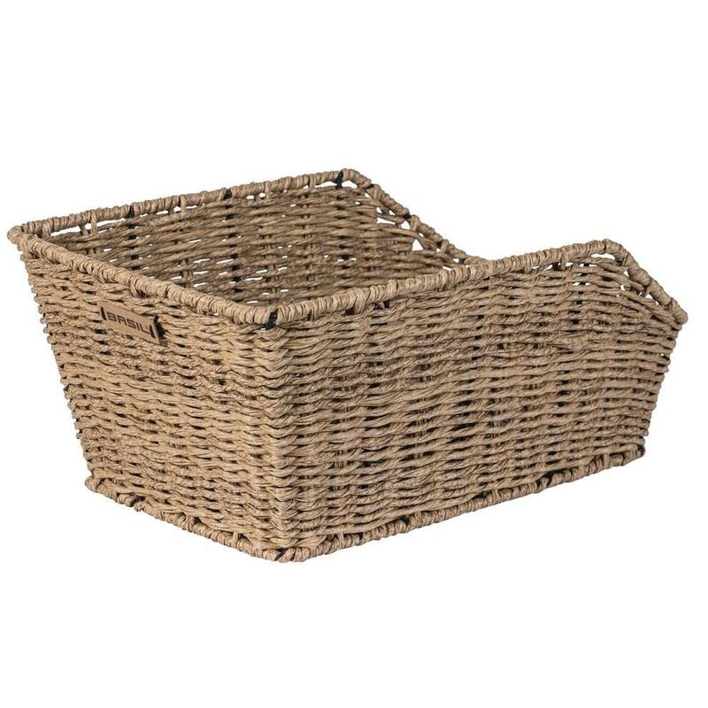 BASIL Hinterradkorb "Cento Rattan Look" seegras