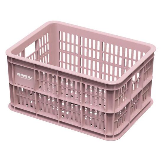 Basil Fietskrat S - Klein - 17,5 Liter - Roze