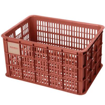 Basil fietskist crate l terra red 29,8x39x26,5 cm - stevige kunststofbox ...