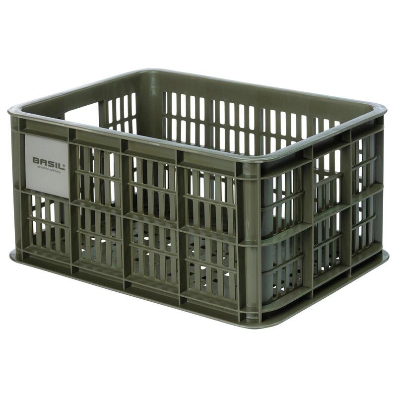 Caisse à vélo recyclée Crate M 29,5 litres 35 x 45 x 25 cm - vert mousse