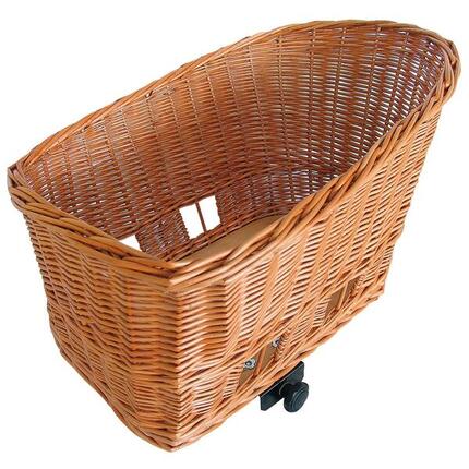 Basil Pasja – Panier vélo pour chien en osier Large 50 cm Arrière Natural.