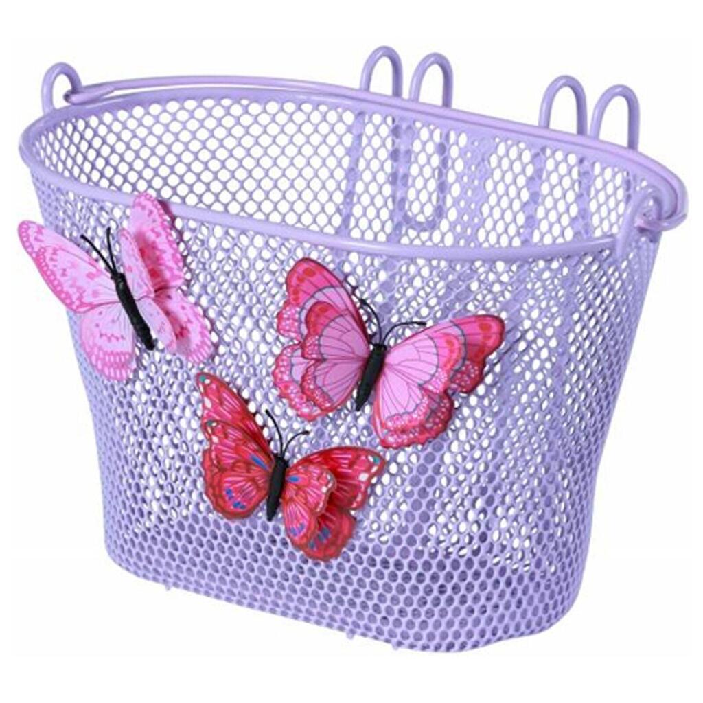 Basil Jasmin Butterfly - Children's Bicycle Basket in Lilac - Front or Rear