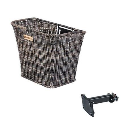 Panier à vélo Bremen Rattan Look avec support de potence FM 27 x 35 x 29 cm