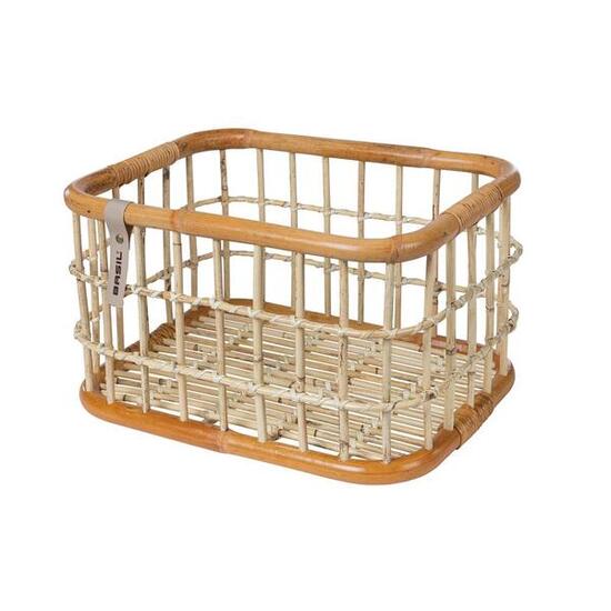 Basil Green Life Cestino in Rattan Large per Bici Anteriore - Marrone Naturale.