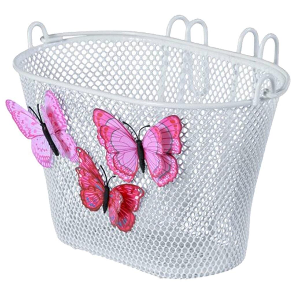 Basil Jasmin Butterfly Children's Bike Basket - White - Front or Rear