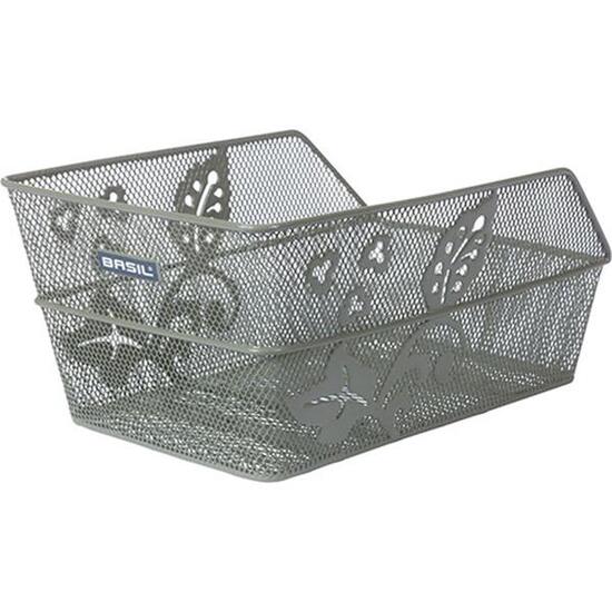 Panier à vélo Cento FM Flower avec fixation fixe 38 x 24 x 11 cm - vert olive