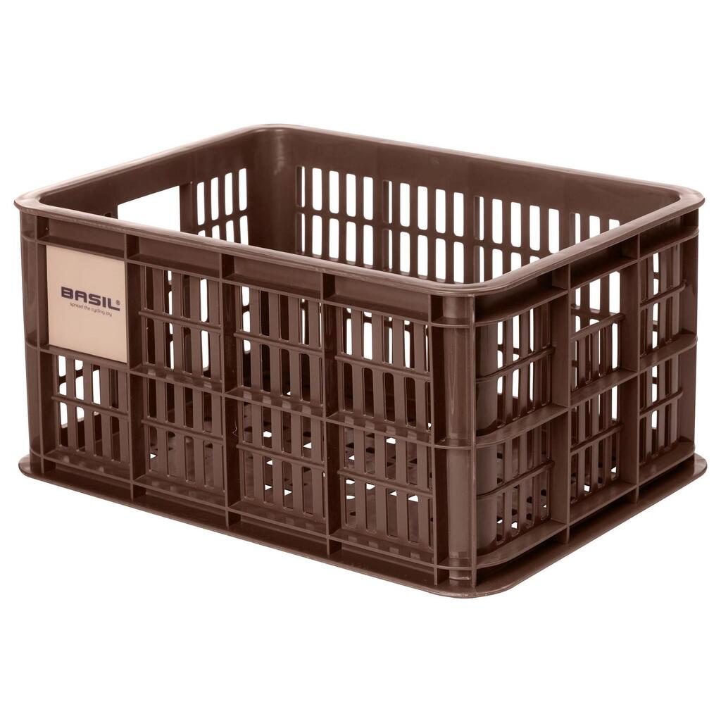 Basil Medium Bike Crate - 29.5 Liters - Brown Transport Solution