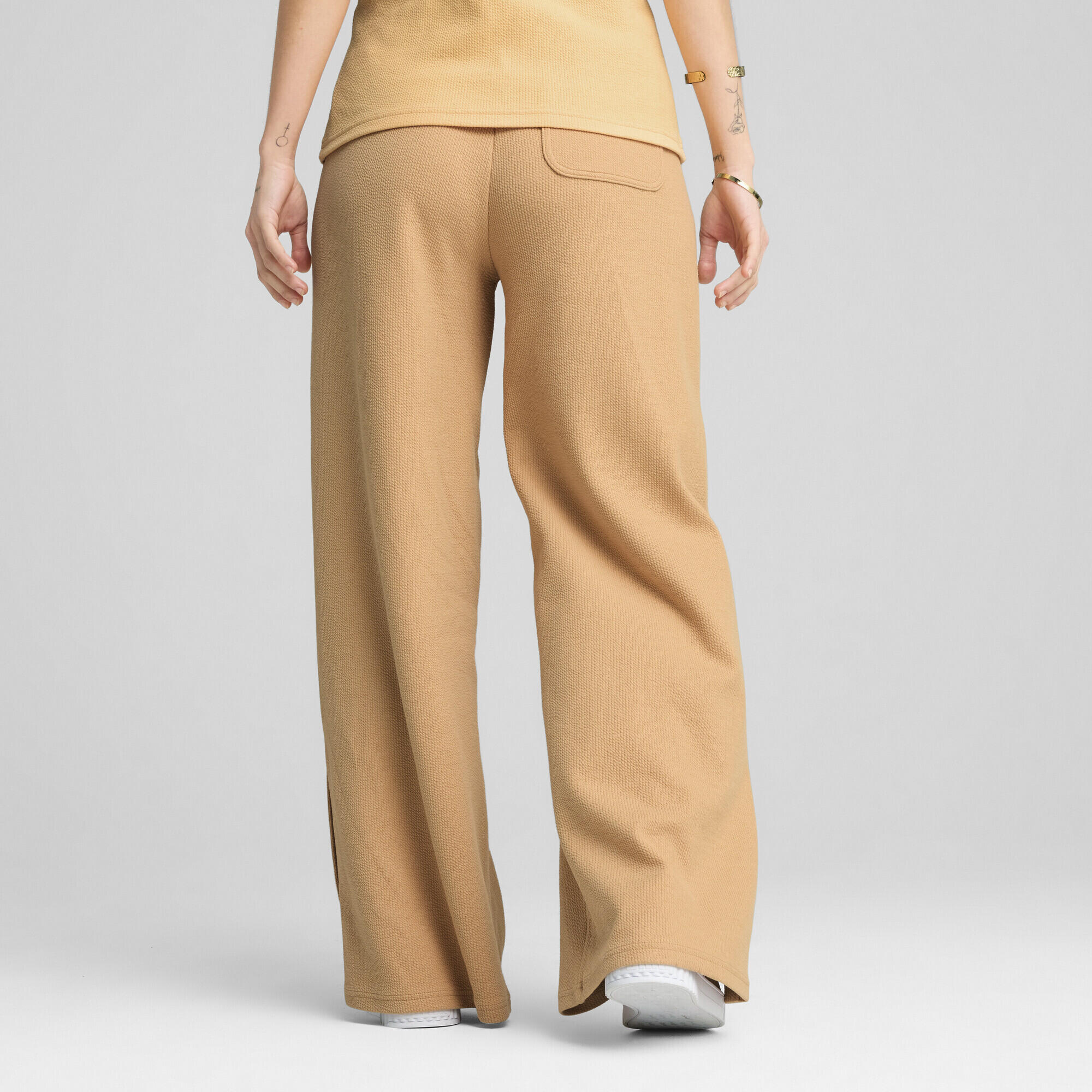Pantalon droit à taille haute HER Comfort Femme PUMA Warm Beige Brown 5/7