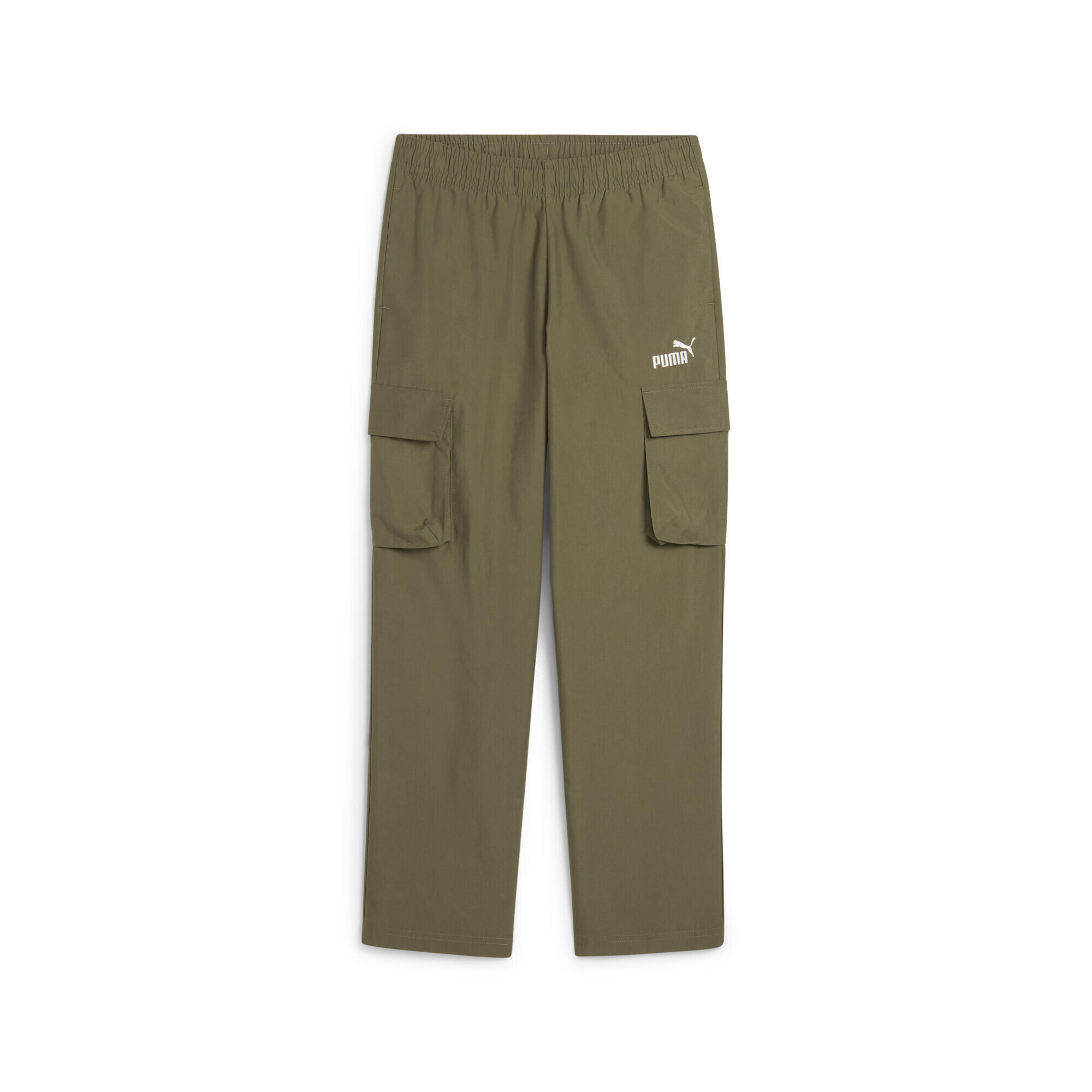 PUMA Pantaloni cargo in tessuto con logo ESS N. 1 per ragazzi PUMA Loden Green