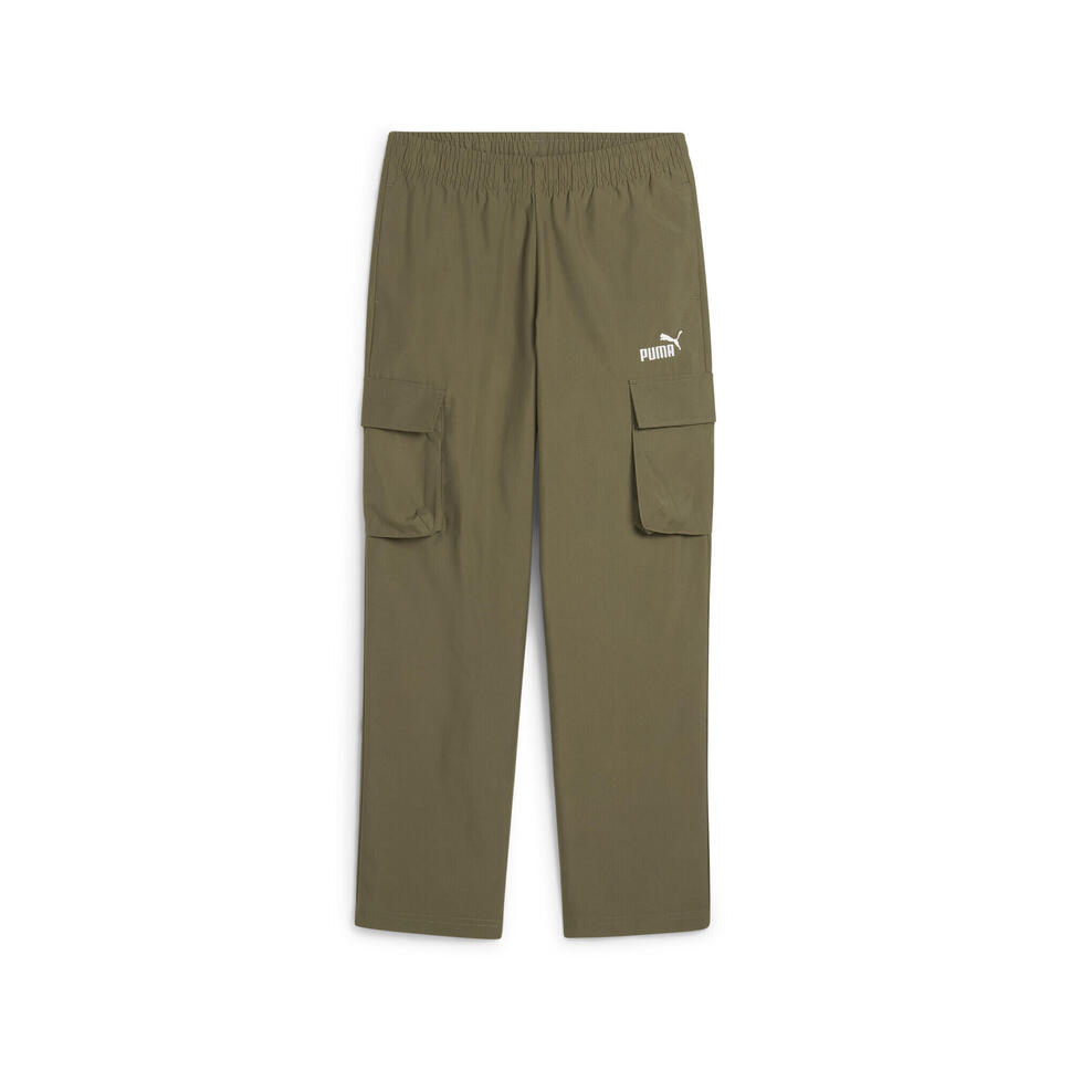Młodzieżowe tkane bojówki ESS z logo No. 1 PUMA Loden Green