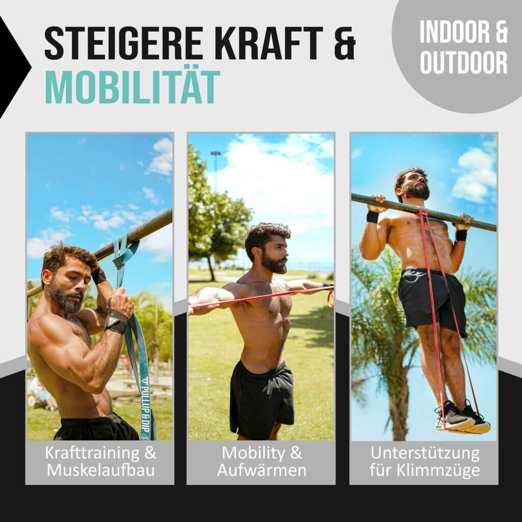 Klimmzugbänder in versch. Stärken als Unterstützung oder Widerstand 7/8