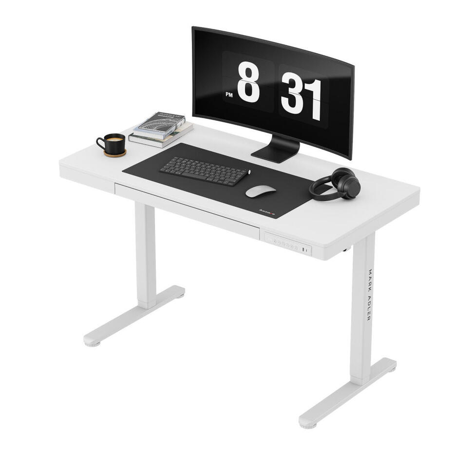 Biurko elektryczne do bieżni Mark Adler Leader 8.2 White wbudowana półka