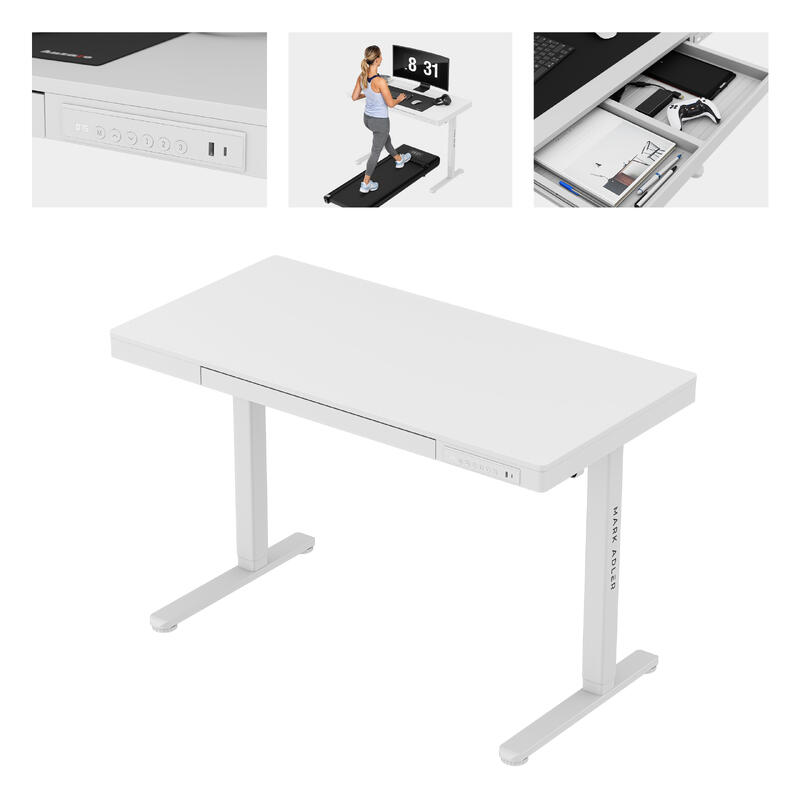 Biurko elektryczne do bieżni Mark Adler Leader 8.2 White wbudowana półka