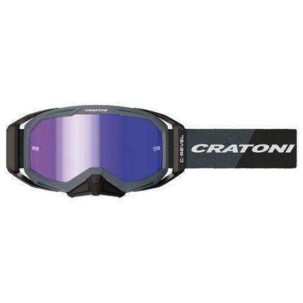 Cratoni MTB Brille C-Revel Pro anthra/sw, Glas amber, blau verspiegelt