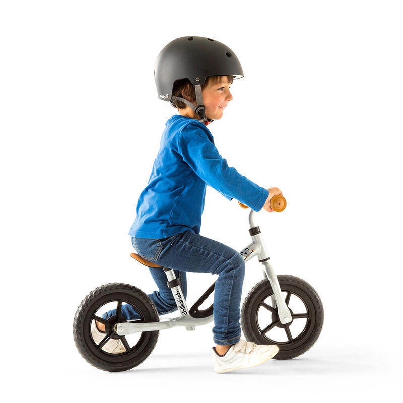 Bicicleta fara pedale Chillafish Charlie, EVA, 10 ", Silver Grey