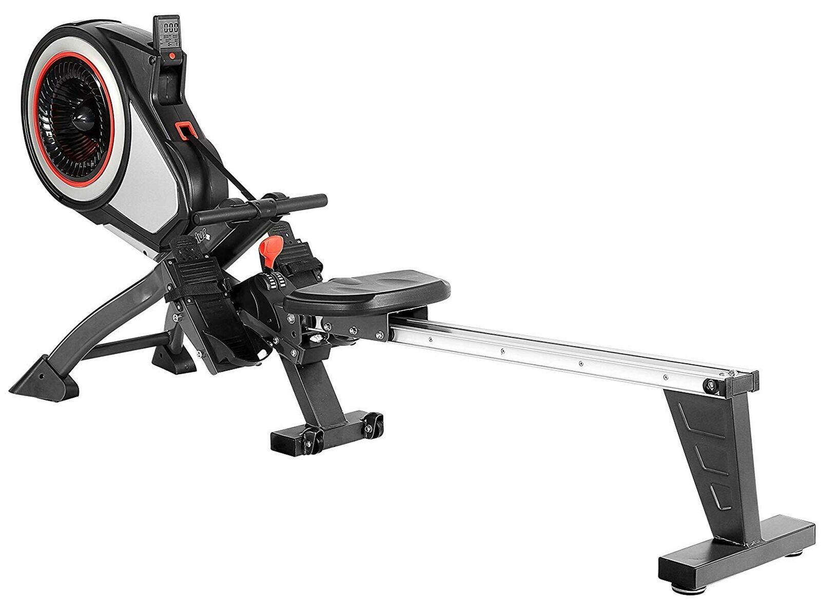 Rameur SportPlus à résistance à air, 8 niveaux, écran, fréquence cardiaque 6/7