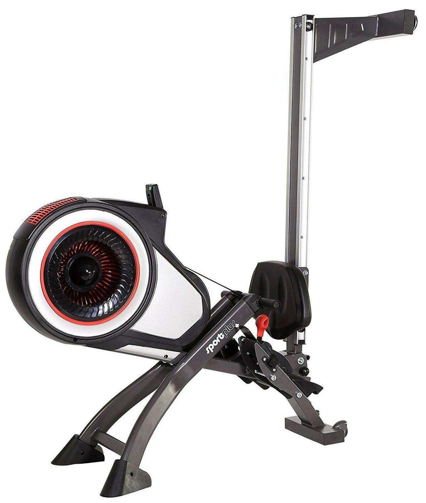 Rameur SportPlus à résistance à air, 8 niveaux, écran, fréquence cardiaque 5/7