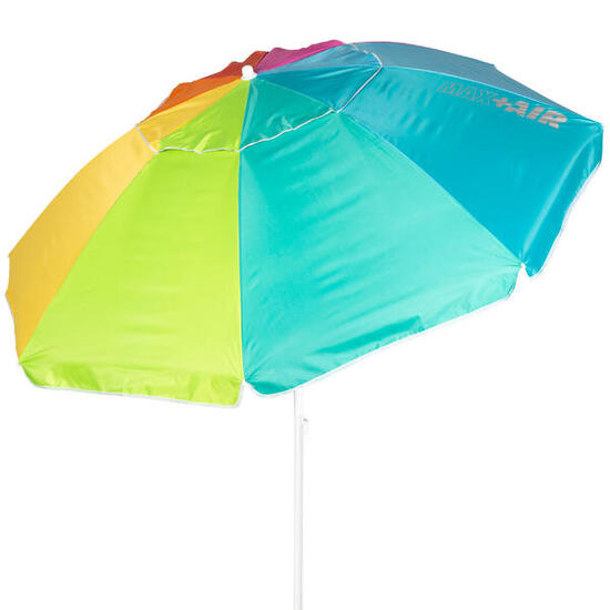 Aktive Parapluie de plage coupe-vent 8 mâts 240 cm multicolore avec ventilation