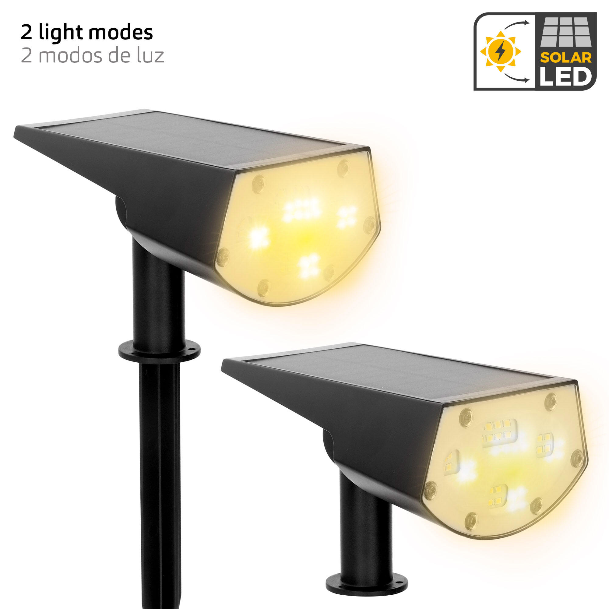 Aktive Projecteur solaire LED 5-10 lumens design 2 en 1 2/7