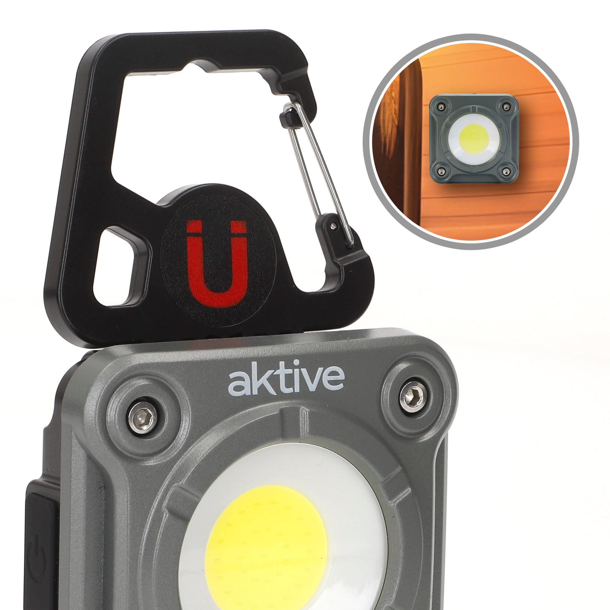 Projecteur LED portable polyvalent à 3 positions avec chargeur USB Aktive 6/7