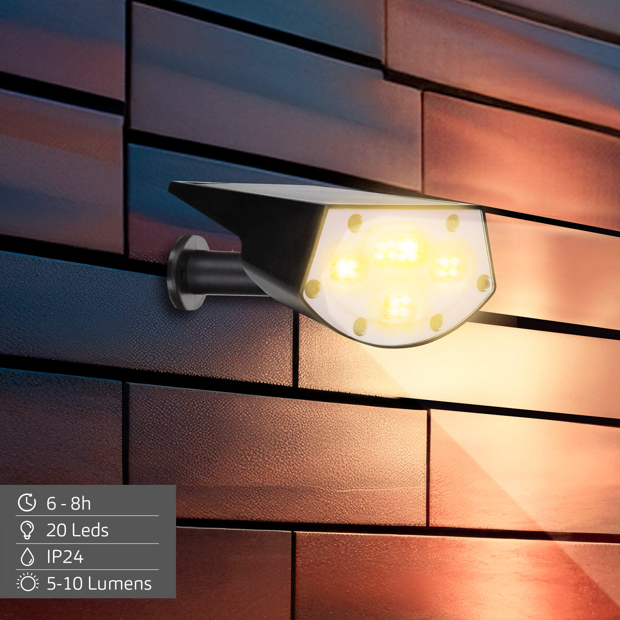 Aktive Projecteur solaire LED 5-10 lumens design 2 en 1 3/7