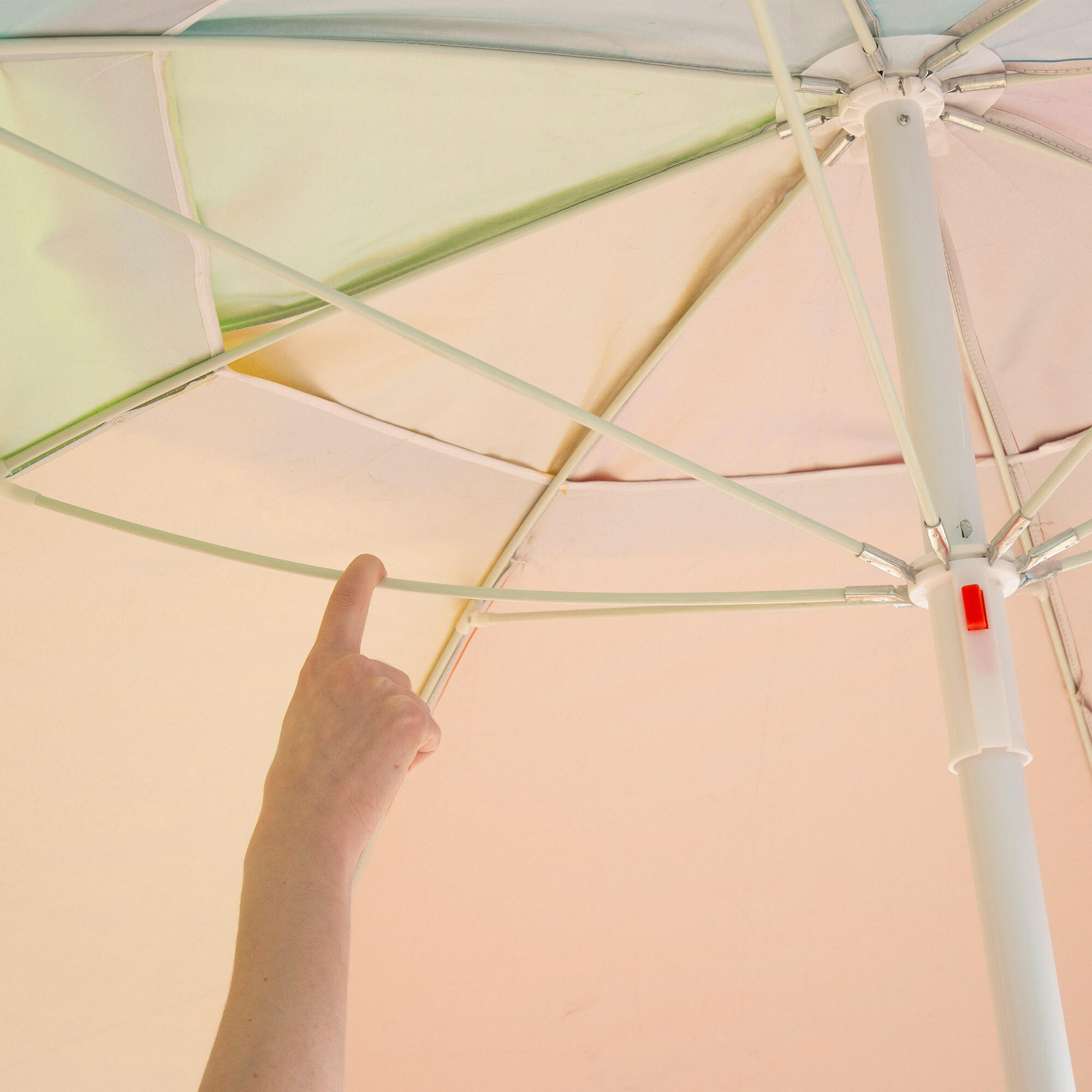 Aktive Parapluie de plage coupe-vent 8 mâts 240 cm multicolore avec ventilation 5/7