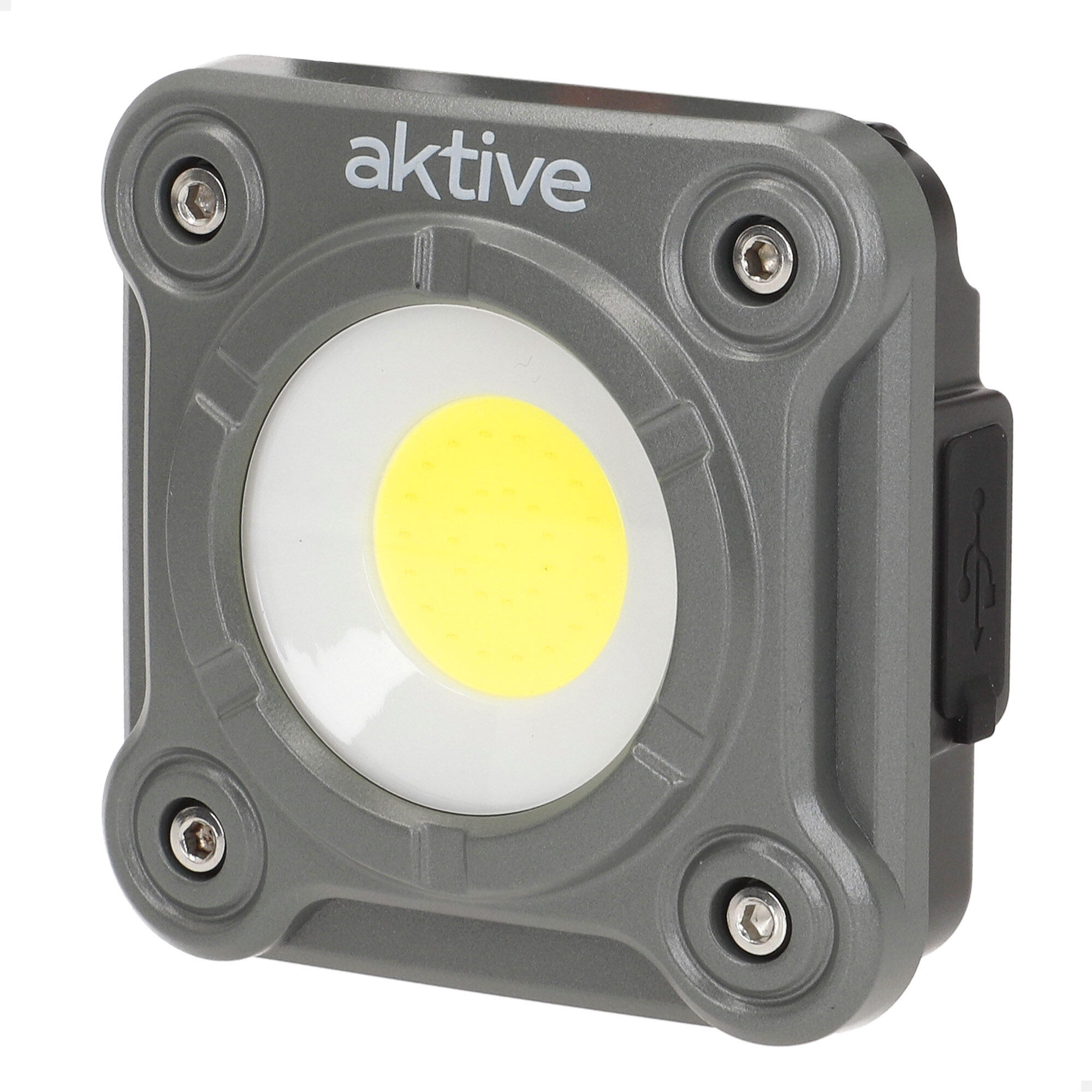 AKTIVE Aktive Refletor LED portátil multiuso 3 posições c/carregador USB